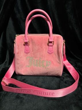 JUICY COUTURE juicy pink velour obsession satchel